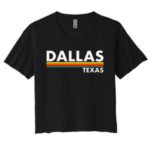 Dallas Texas Tx Retro Stripes Women's Crop Top Tee