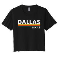 Dallas Texas Tx Retro Stripes Women's Crop Top Tee