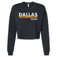 Dallas Texas Tx Retro Stripes Cropped Pullover Crew