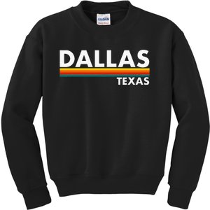 Dallas Texas Tx Retro Stripes Kids Sweatshirt