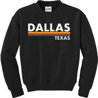 Dallas Texas Tx Retro Stripes Kids Sweatshirt