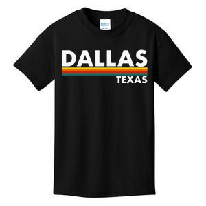 Dallas Texas Tx Retro Stripes Kids T-Shirt