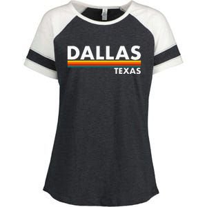 Dallas Texas Tx Retro Stripes Enza Ladies Jersey Colorblock Tee