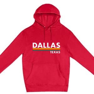 Dallas Texas Tx Retro Stripes Premium Pullover Hoodie