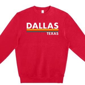 Dallas Texas Tx Retro Stripes Premium Crewneck Sweatshirt