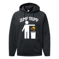 Dump Trump Trump Is Trash Anti Trump Performance Fleece Hoodie