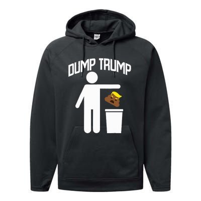 Dump Trump Trump Is Trash Anti Trump Performance Fleece Hoodie