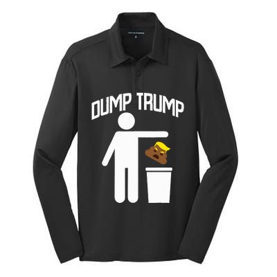 Dump Trump Trump Is Trash Anti Trump Silk Touch Performance Long Sleeve Polo