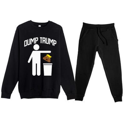 Dump Trump Trump Is Trash Anti Trump Premium Crewneck Sweatsuit Set