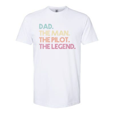 Dad The The Pilot The Legend Vintage Gift Softstyle CVC T-Shirt