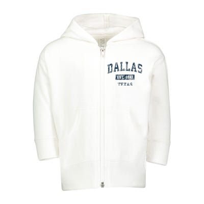 Dallas Texas Tx Vintage Toddler Zip Fleece Hoodie