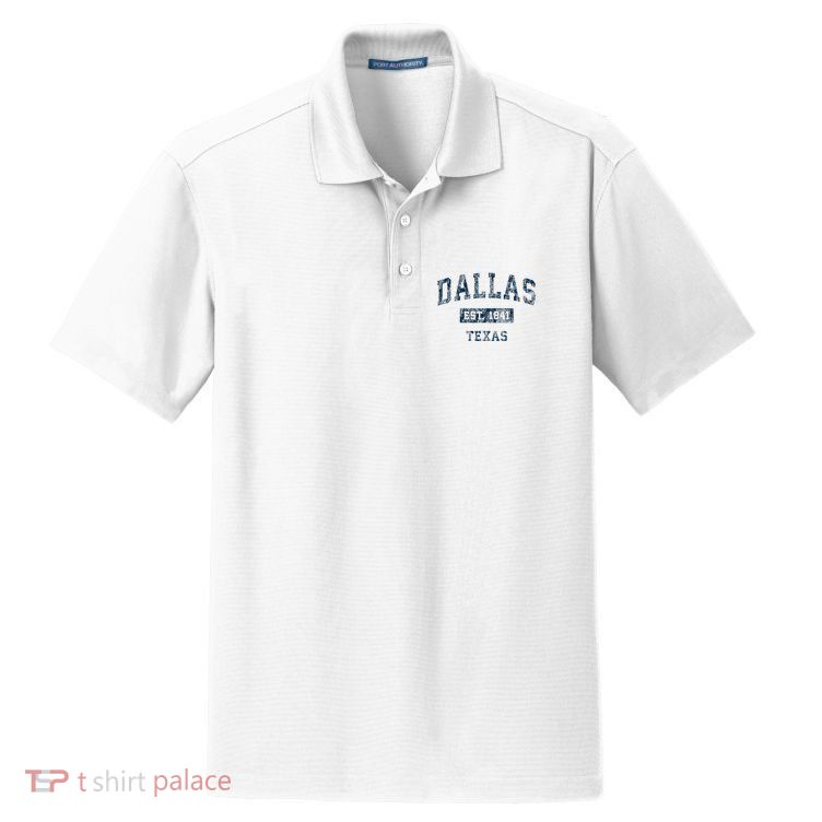 Dallas Texas Tx Vintage Dry Zone Grid Polo