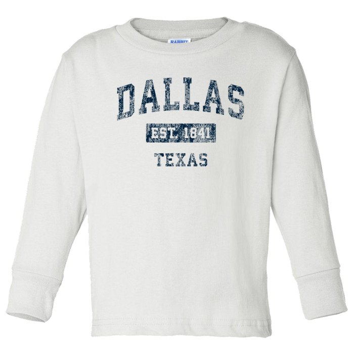 Dallas Texas Tx Vintage Toddler Long Sleeve Shirt