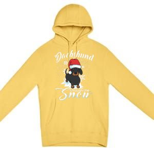 Daschund Through The Snow Dog Lovers Festive Gift Premium Pullover Hoodie