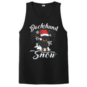 Daschund Through The Snow Dog Lovers Festive Gift PosiCharge Competitor Tank