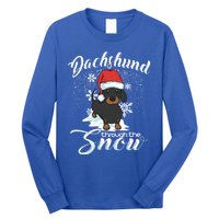 Daschund Through The Snow Dog Lovers Festive Gift Long Sleeve Shirt