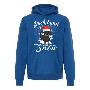 Daschund Through The Snow Dog Lovers Festive Gift Premium Hoodie