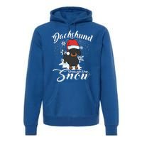 Daschund Through The Snow Dog Lovers Festive Gift Premium Hoodie