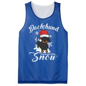 Daschund Through The Snow Dog Lovers Festive Gift Mesh Reversible Basketball Jersey Tank