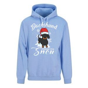 Daschund Through The Snow Dog Lovers Festive Gift Unisex Surf Hoodie