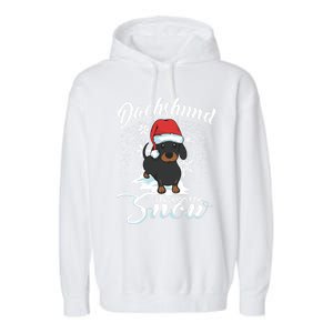 Daschund Through The Snow Dog Lovers Festive Gift Garment-Dyed Fleece Hoodie