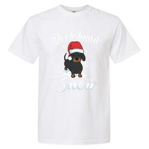 Daschund Through The Snow Dog Lovers Festive Gift Garment-Dyed Heavyweight T-Shirt