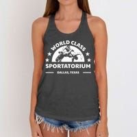 Dallas Tx Texas Wrestling World Class Sportatorium Women's Knotted Racerback Tank