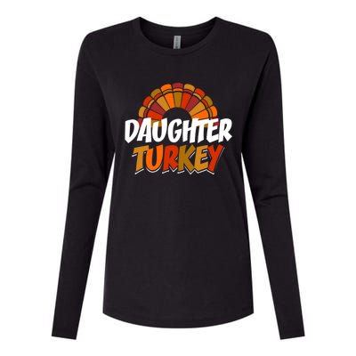 Daughter Turkey Thanksgiving Funny Matching Family Gift Womens Cotton Relaxed Long Sleeve T-Shirt