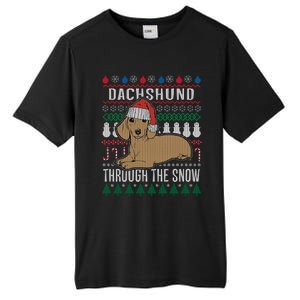 Dachshund Through The Snow Ugly Christmas Gift Tall Fusion ChromaSoft Performance T-Shirt