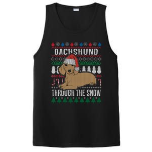 Dachshund Through The Snow Ugly Christmas Gift PosiCharge Competitor Tank