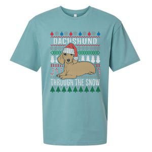 Dachshund Through The Snow Ugly Christmas Gift Sueded Cloud Jersey T-Shirt