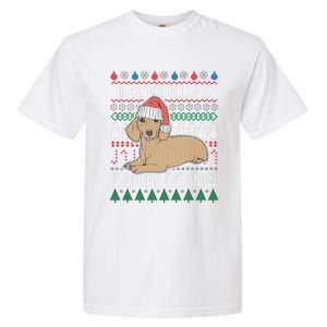 Dachshund Through The Snow Ugly Christmas Gift Garment-Dyed Heavyweight T-Shirt