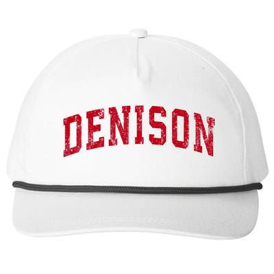 Denison Texas Tx Vintage Sports Design Red Snapback Five-Panel Rope Hat