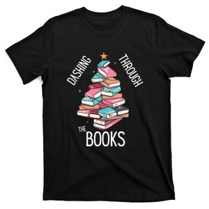 Dashing Through The Books Christmas Book Lover T-Shirt