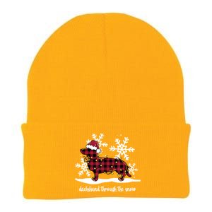 Dachshund Through The White Snow Retro Dachshund Lover Owner Great Gift Knit Cap Winter Beanie