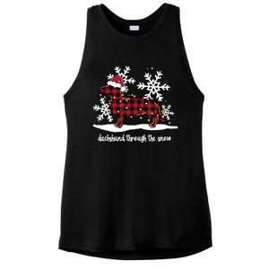 Dachshund Through The White Snow Retro Dachshund Lover Owner Great Gift Ladies PosiCharge Tri-Blend Wicking Tank