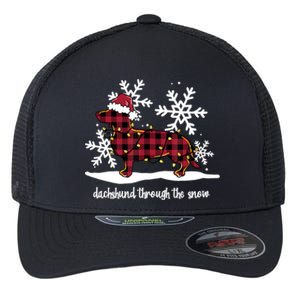 Dachshund Through The White Snow Retro Dachshund Lover Owner Great Gift Flexfit Unipanel Trucker Cap