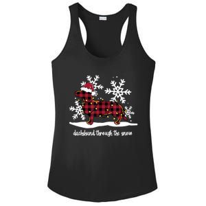 Dachshund Through The White Snow Retro Dachshund Lover Owner Great Gift Ladies PosiCharge Competitor Racerback Tank