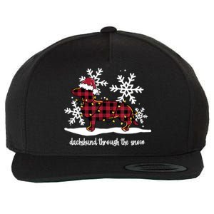 Dachshund Through The White Snow Retro Dachshund Lover Owner Great Gift Wool Snapback Cap