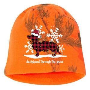 Dachshund Through The White Snow Retro Dachshund Lover Owner Great Gift Kati - Camo Knit Beanie