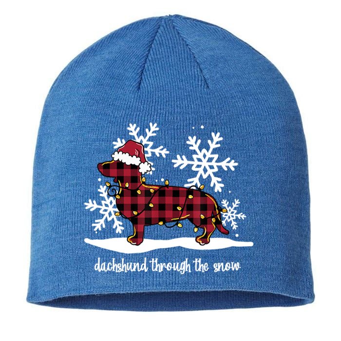 Dachshund Through The White Snow Retro Dachshund Lover Owner Great Gift Sustainable Beanie