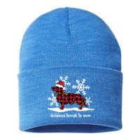 Dachshund Through The White Snow Retro Dachshund Lover Owner Great Gift Sustainable Knit Beanie