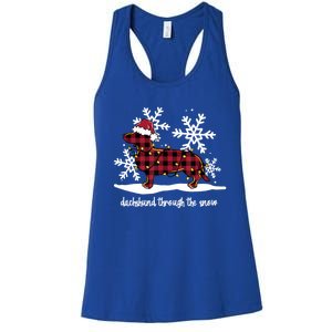 Dachshund Through The White Snow Retro Dachshund Lover Owner Great Gift Women's Racerback Tank