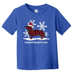 Dachshund Through The White Snow Retro Dachshund Lover Owner Great Gift Toddler T-Shirt