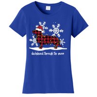 Dachshund Through The White Snow Retro Dachshund Lover Owner Great Gift Women's T-Shirt