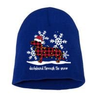 Dachshund Through The White Snow Retro Dachshund Lover Owner Great Gift Short Acrylic Beanie