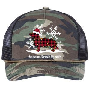 Dachshund Through The White Snow Retro Dachshund Lover Owner Great Gift Retro Rope Trucker Hat Cap