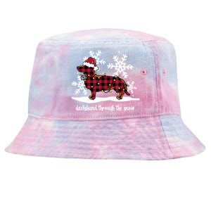 Dachshund Through The White Snow Retro Dachshund Lover Owner Great Gift Tie-Dyed Bucket Hat