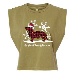 Dachshund Through The White Snow Retro Dachshund Lover Owner Great Gift Garment-Dyed Women's Muscle Tee