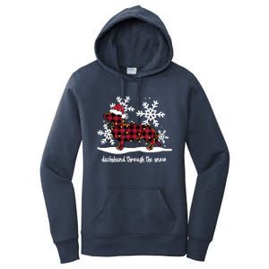 Dachshund Through The White Snow Retro Dachshund Lover Owner Great Gift Women's Pullover Hoodie